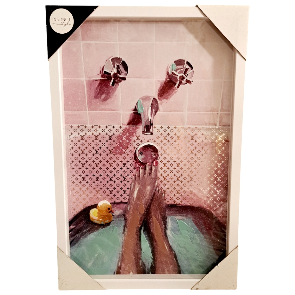 Instinct Style Louis Vuitton Fashion Design Bathroom Scene Framed Wall Art